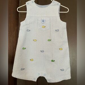 Seersucker fish romper boys 12 months